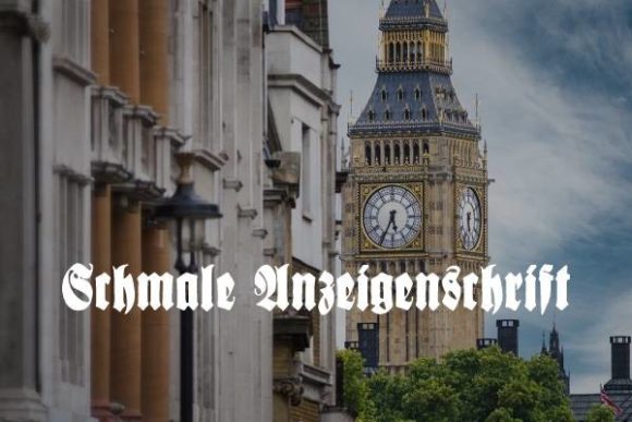 Schmale Anzeigenschrift: Bold Blackletter for Modern Brands
