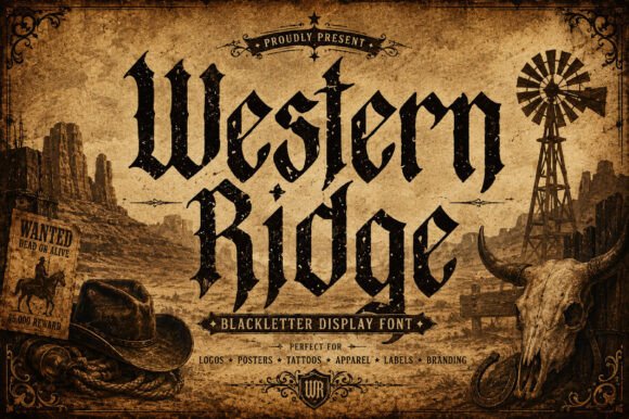Western Ridge: Bold Blackletter for Modern Brands